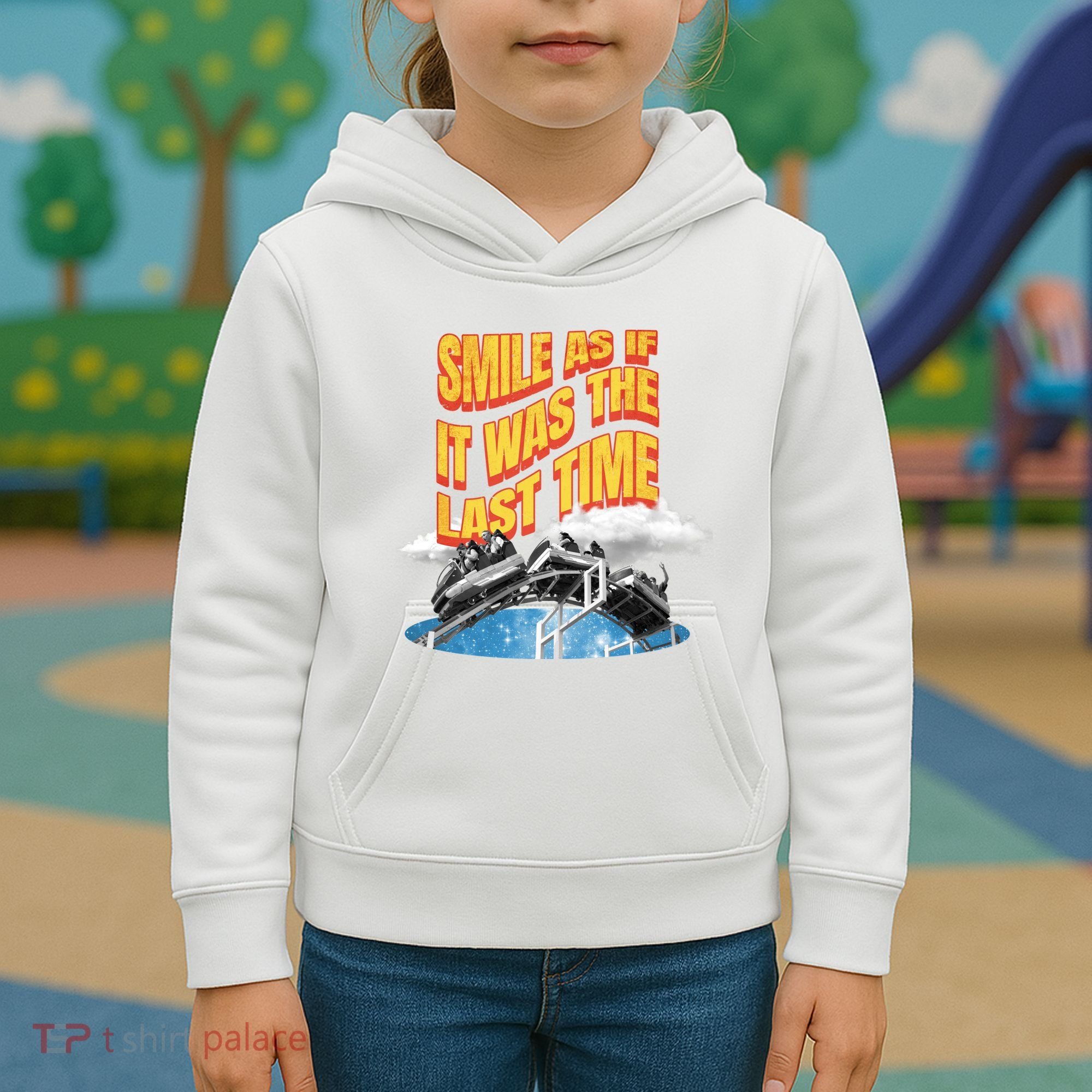 Roller Coaster Wagons In The Sky Kids Hoodie