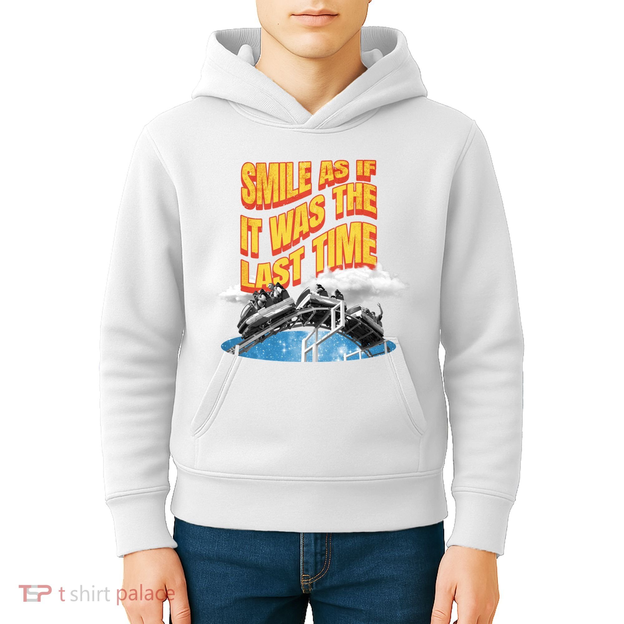 Roller Coaster Wagons In The Sky Kids Hoodie