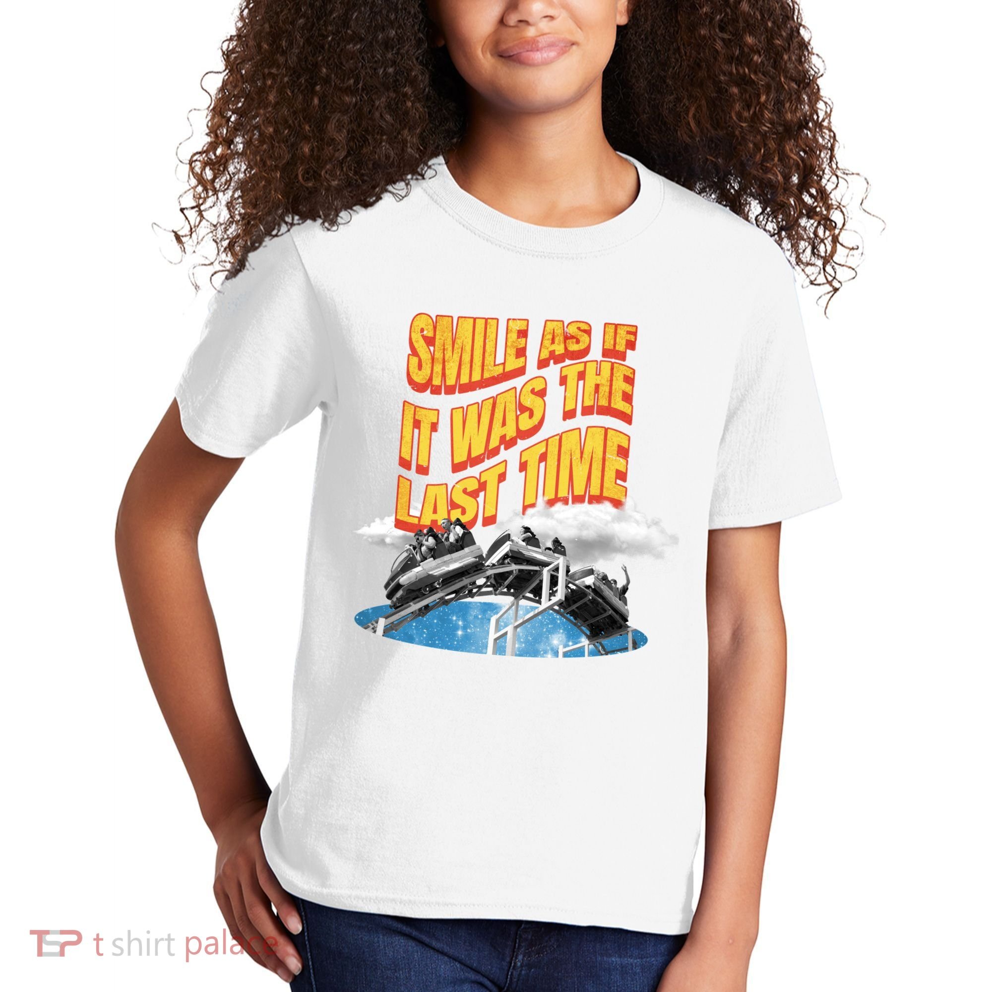 Roller Coaster Wagons In The Sky Kids T-Shirt