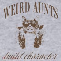 Retro Cat Weird Aunt Builds Character Funny Aunt Mothers Women's Racerback Cropped Tank thumb 2