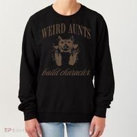 Retro Cat Weird Aunt Builds Character Funny Aunt Mothers Women's Sweatshirt thumb 0