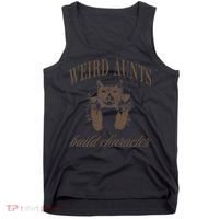 Retro Cat Weird Aunt Builds Character Funny Aunt Mothers Tank Top thumb 0