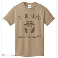 Retro Cat Weird Aunt Builds Character Funny Aunt Mothers Kids T-Shirt thumb 0