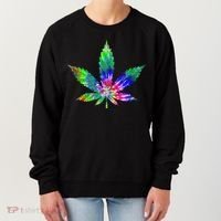 Retro Cannabis Weed Tie Dye Marijuana Smoke Weed Leaf Women's Sweatshirt thumb 0