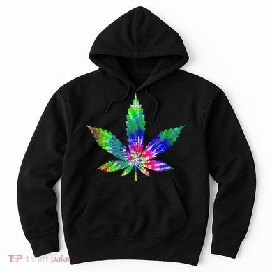Retro Cannabis Weed Tie Dye Marijuana Smoke Weed Leaf Hoodie