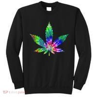 Retro Cannabis Weed Tie Dye Marijuana Smoke Weed Leaf Sweatshirt thumb 0
