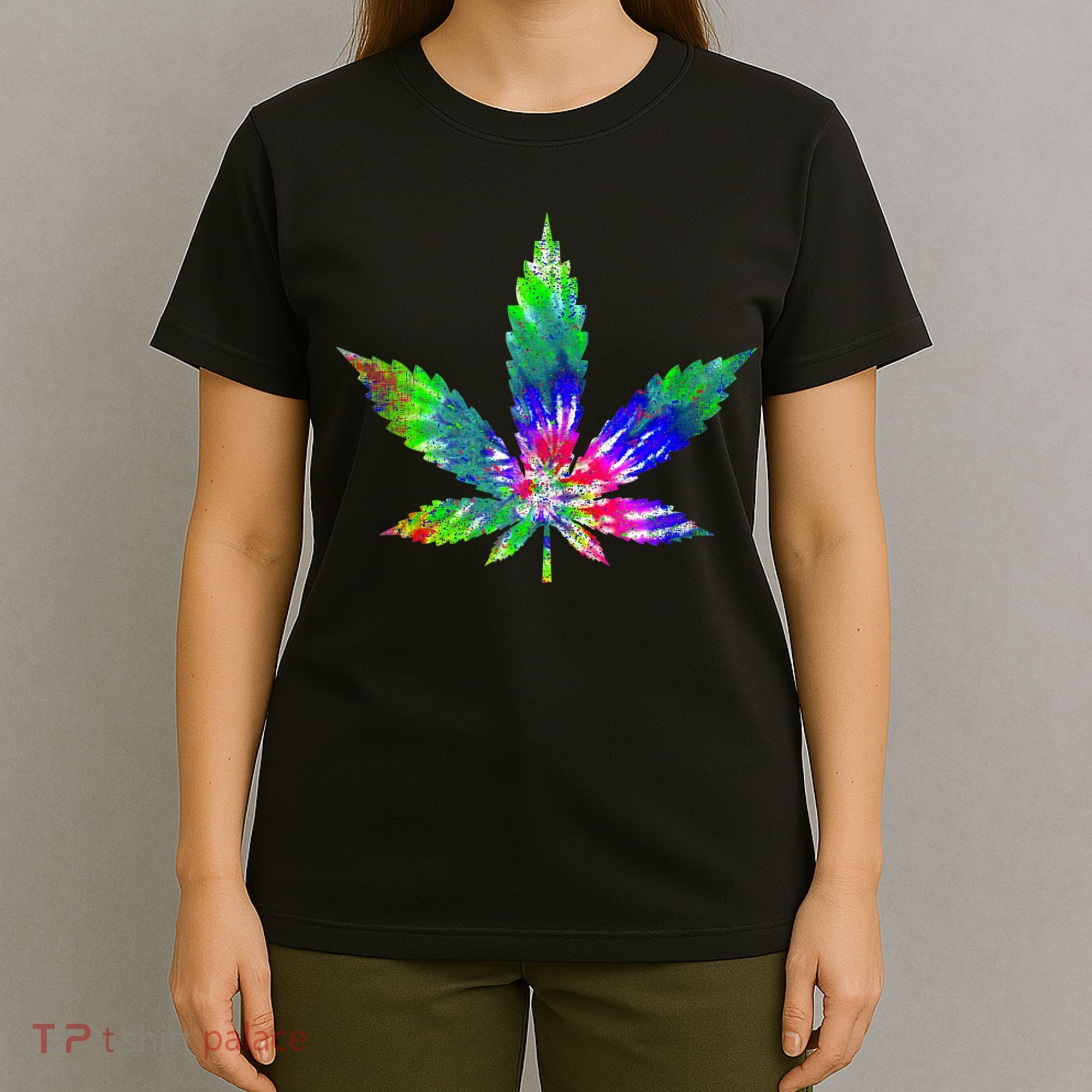 Retro Cannabis Weed Tie Dye Marijuana Smoke Weed Leaf T-Shirt