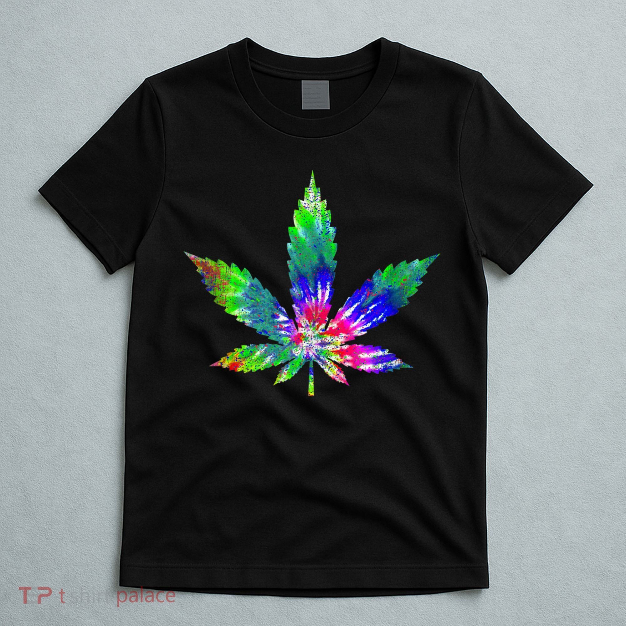 Retro Cannabis Weed Tie Dye Marijuana Smoke Weed Leaf T-Shirt