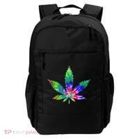 Retro Cannabis Weed Tie Dye Marijuana Smoke Weed Leaf Backpack thumb 0