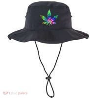 Retro Cannabis Weed Tie Dye Marijuana Smoke Weed Leaf Bucket Hat thumb 0