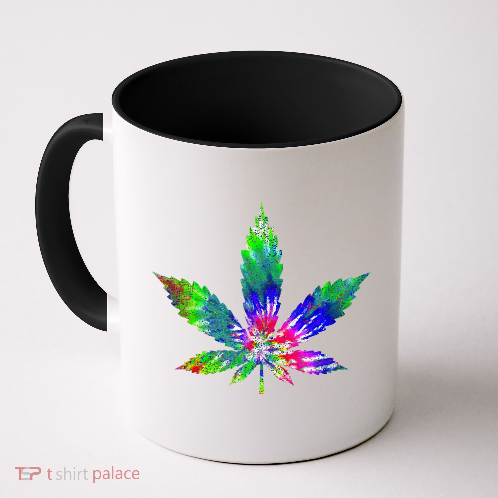 Retro Cannabis Weed Tie Dye Marijuana Smoke Weed Leaf Coffee Mug