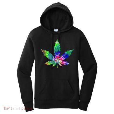 Retro Cannabis Weed Tie Dye Marijuana Smoke Weed Leaf Women's Hoodie