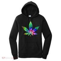 Retro Cannabis Weed Tie Dye Marijuana Smoke Weed Leaf Women's Hoodie thumb 0