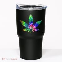 Retro Cannabis Weed Tie Dye Marijuana Smoke Weed Leaf Tumbler thumb 0