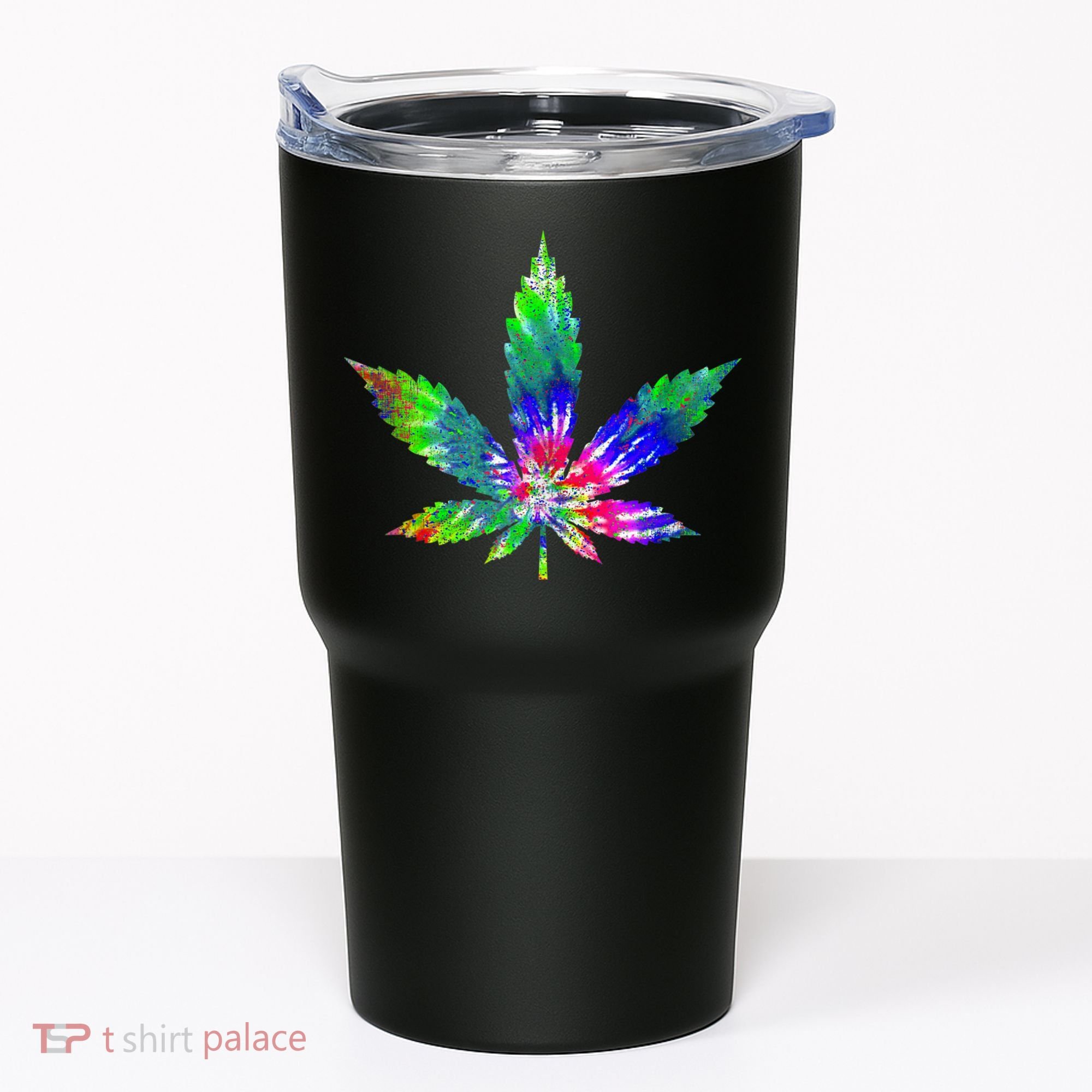 Retro Cannabis Weed Tie Dye Marijuana Smoke Weed Leaf Tumbler
