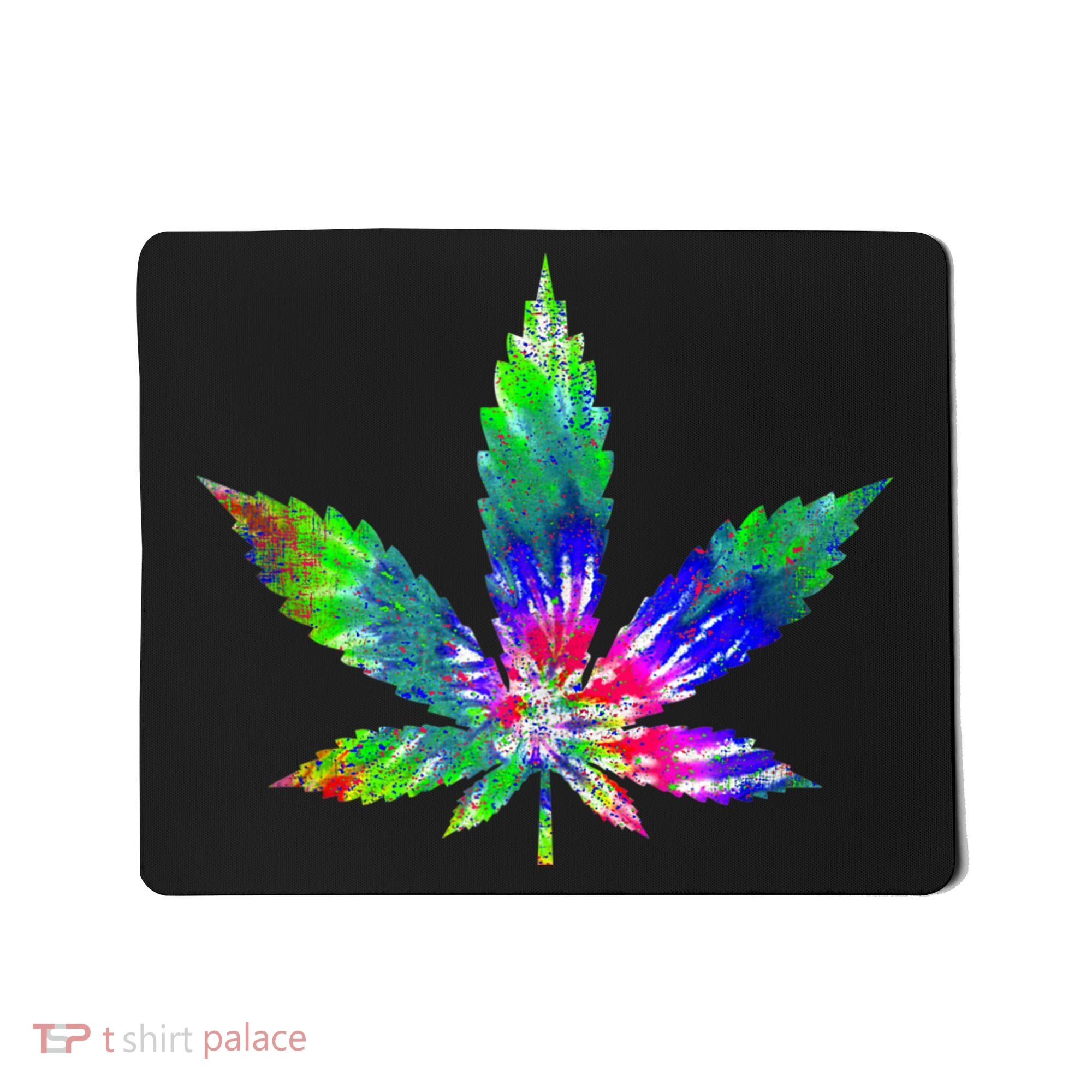Retro Cannabis Weed Tie Dye Marijuana Smoke Weed Leaf Mousepad