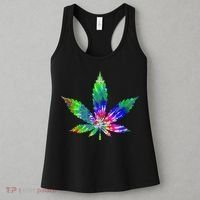 Retro Cannabis Weed Tie Dye Marijuana Smoke Weed Leaf Women's Tank Top thumb 3
