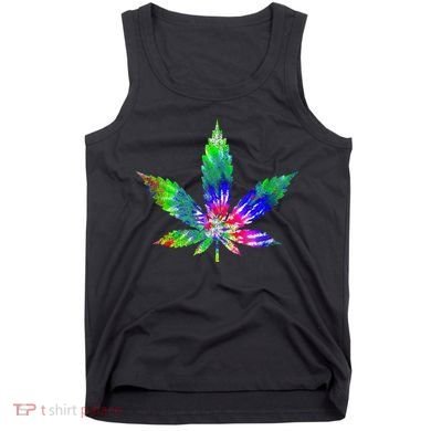 Retro Cannabis Weed Tie Dye Marijuana Smoke Weed Leaf Tank Top