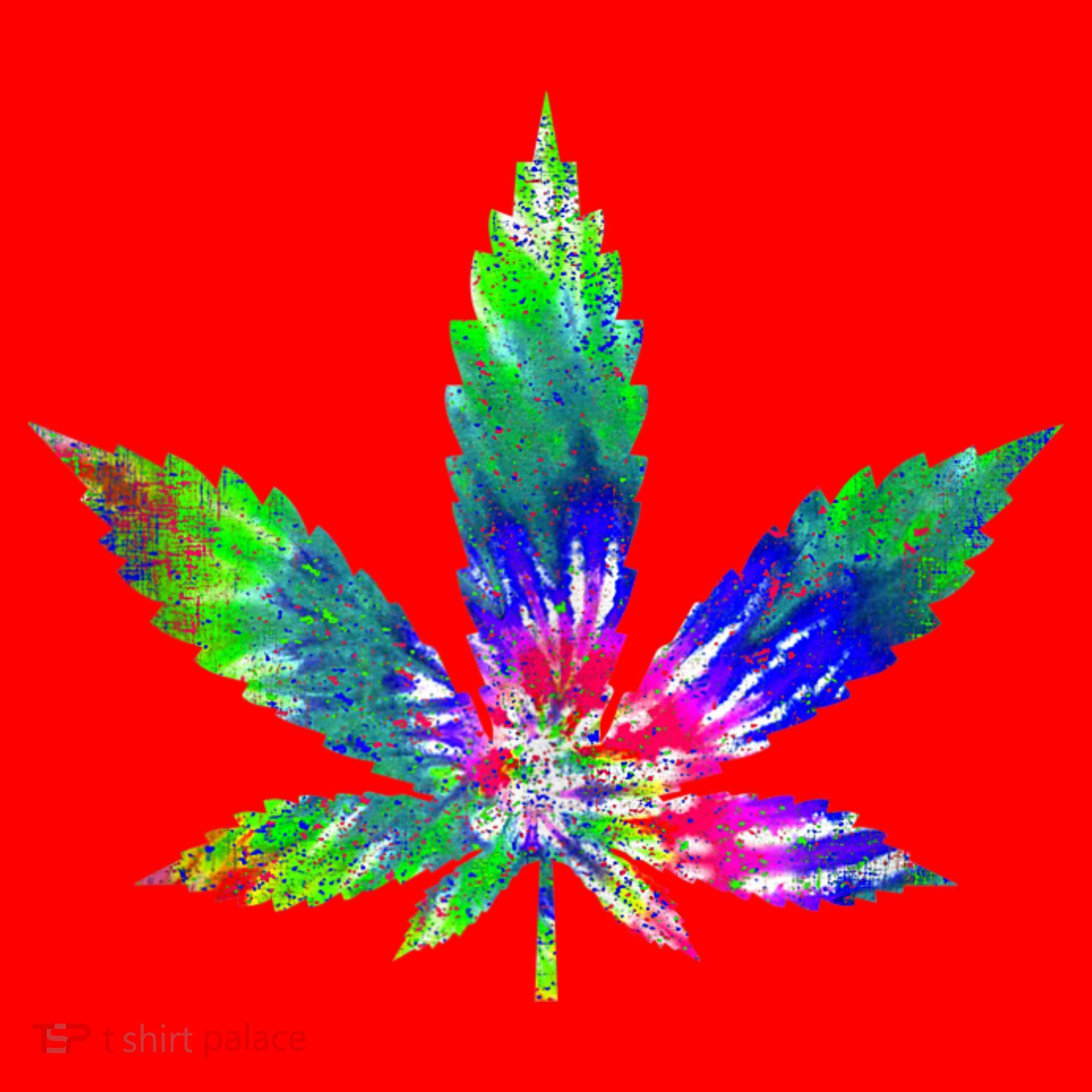Retro Cannabis Weed Tie Dye Marijuana Smoke Weed Leaf Santa Hat