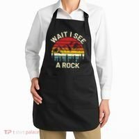 Retro Cool Wait I See A Rock Funny Geologist Science Geology Apron thumb 2