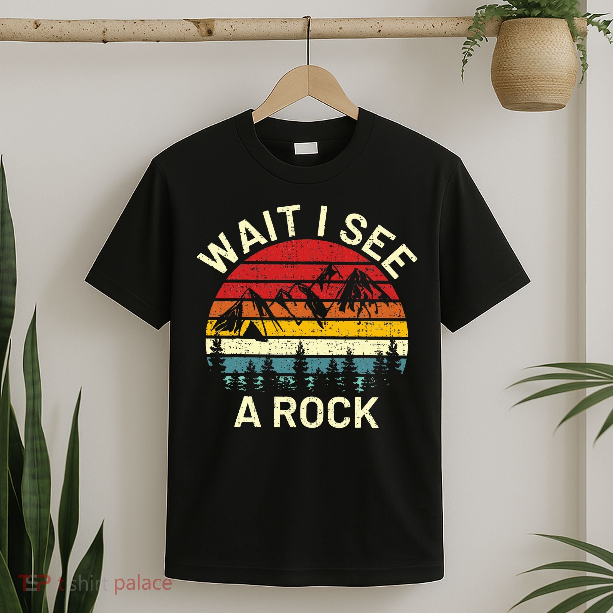 Retro Cool Wait I See A Rock Funny Geologist Science Geology T-Shirt