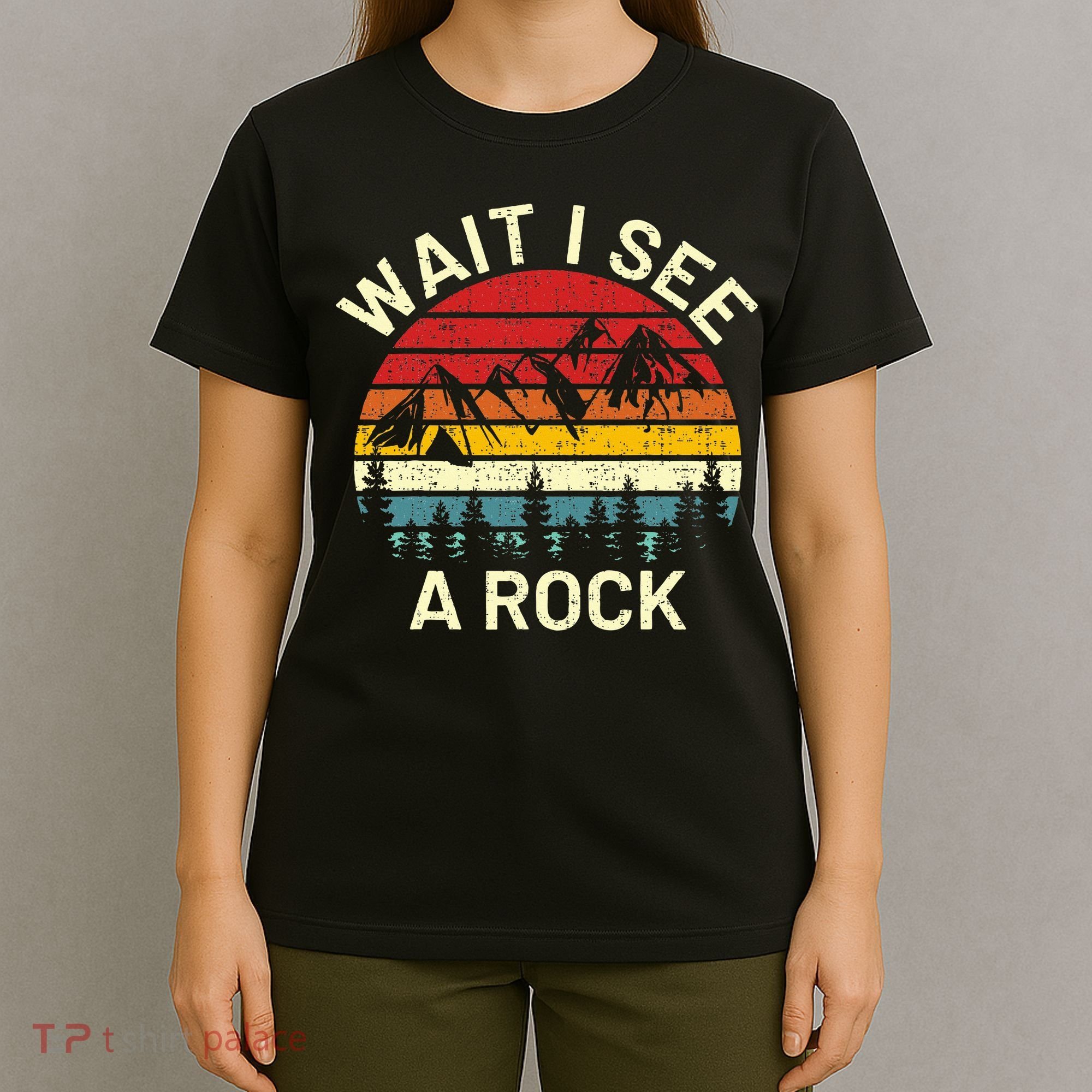Retro Cool Wait I See A Rock Funny Geologist Science Geology T-Shirt