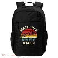 Retro Cool Wait I See A Rock Funny Geologist Science Geology Backpack thumb 0