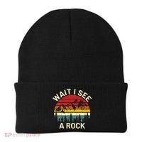 Retro Cool Wait I See A Rock Funny Geologist Science Geology Beanie thumb 0