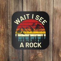 Retro Cool Wait I See A Rock Funny Geologist Science Geology Coaster thumb 0