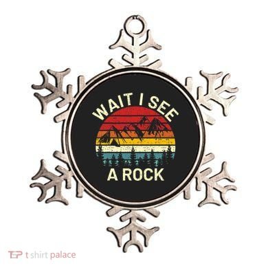 Retro Cool Wait I See A Rock Funny Geologist Science Geology Ornament