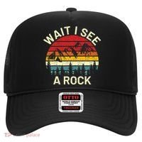 Retro Cool Wait I See A Rock Funny Geologist Science Geology Hat thumb 0