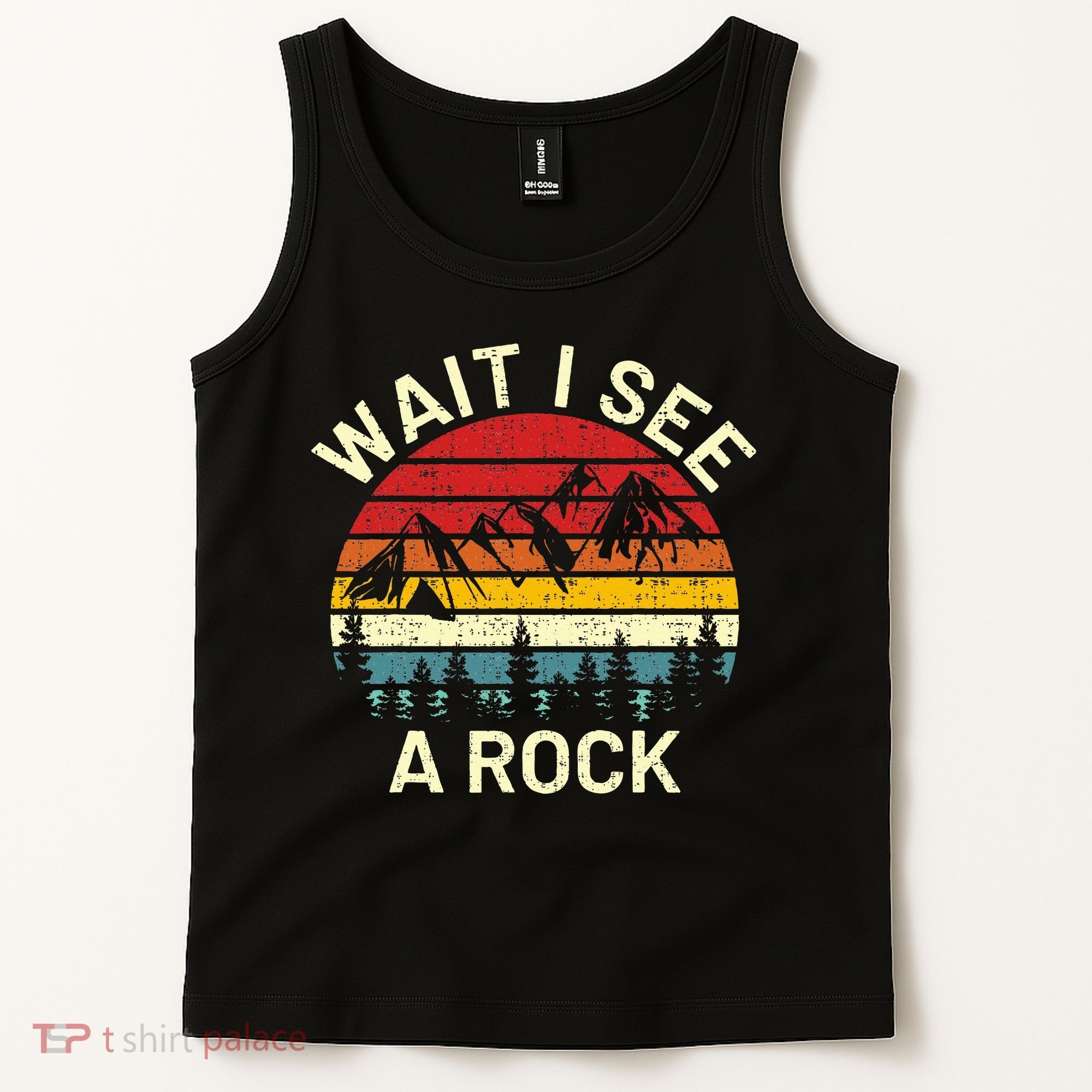 Retro Cool Wait I See A Rock Funny Geologist Science Geology Tank Top
