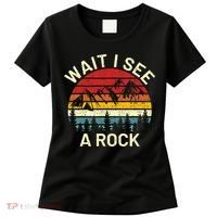 Retro Cool Wait I See A Rock Funny Geologist Science Geology Women's T-Shirt thumb 0
