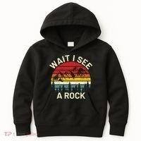 Retro Cool Wait I See A Rock Funny Geologist Science Geology Kids Hoodie thumb 0