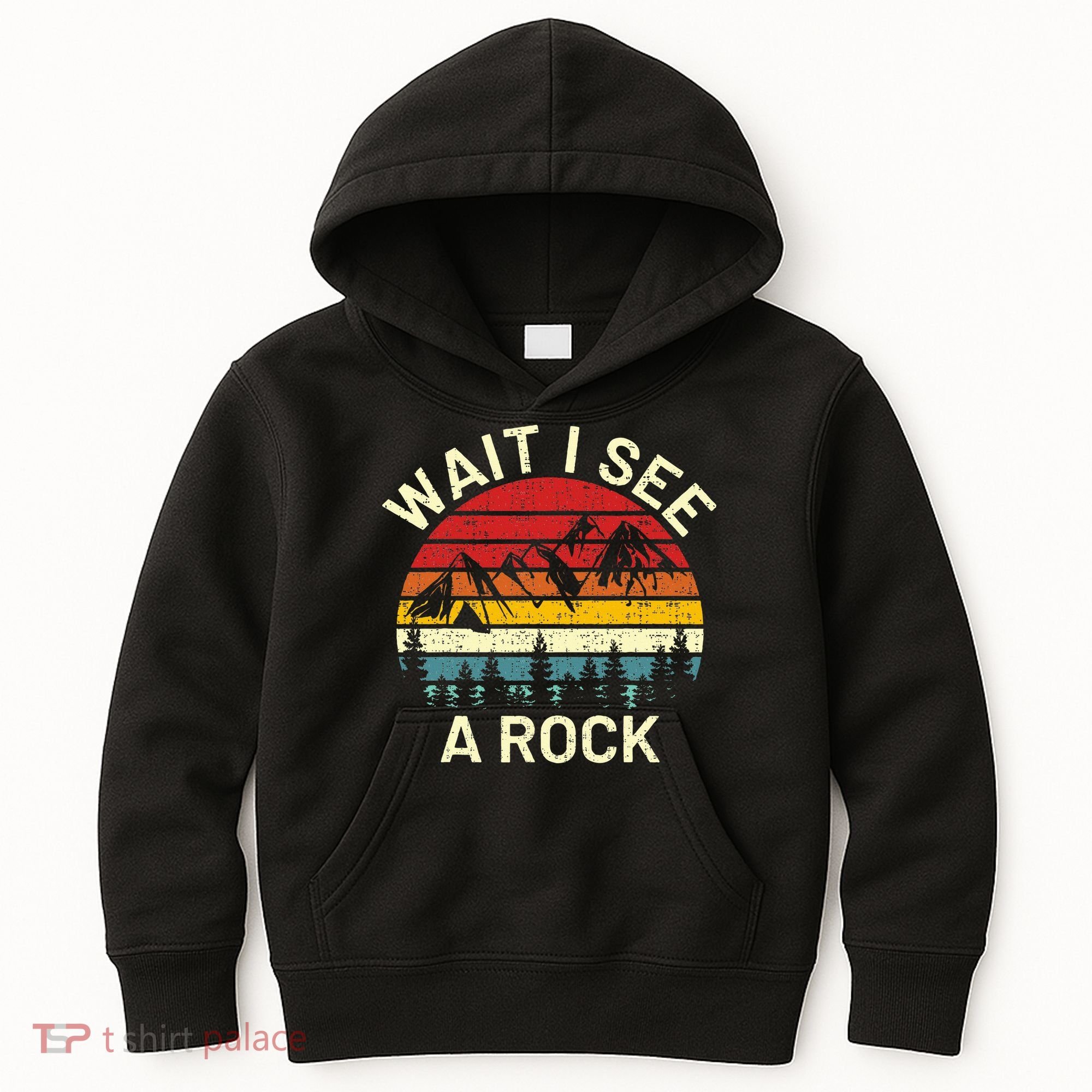 Retro Cool Wait I See A Rock Funny Geologist Science Geology Kids Hoodie