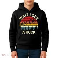 Retro Cool Wait I See A Rock Funny Geologist Science Geology Kids Hoodie thumb 4