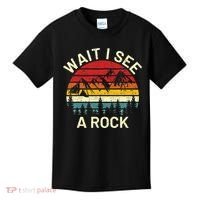 Retro Cool Wait I See A Rock Funny Geologist Science Geology Kids T-Shirt thumb 0