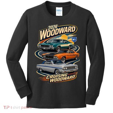 Retro Cruising Woodward 2026 Kids Long Sleeve Shirt