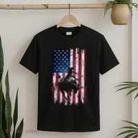 Rodeo Cowboy Western Usa Flag Cowboys T-Shirt thumb 2