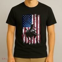 Rodeo Cowboy Western Usa Flag Cowboys T-Shirt thumb 3