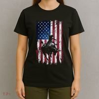 Rodeo Cowboy Western Usa Flag Cowboys T-Shirt thumb 4