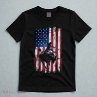 Rodeo Cowboy Western Usa Flag Cowboys T-Shirt thumb 5