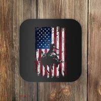 Rodeo Cowboy Western Usa Flag Cowboys Coaster thumb 0
