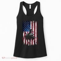 Rodeo Cowboy Western Usa Flag Cowboys Women's Tank Top thumb 0