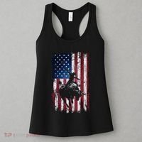 Rodeo Cowboy Western Usa Flag Cowboys Women's Tank Top thumb 3