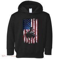 Rodeo Cowboy Western Usa Flag Cowboys Toddler Hoodie thumb 0