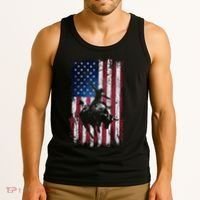 Rodeo Cowboy Western Usa Flag Cowboys Tank Top thumb 3