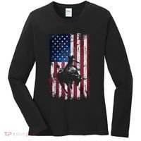 Rodeo Cowboy Western Usa Flag Cowboys Women's Long Sleeve Shirt thumb 0