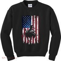 Rodeo Cowboy Western Usa Flag Cowboys Kids Sweatshirt thumb 0