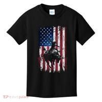 Rodeo Cowboy Western Usa Flag Cowboys Kids T-Shirt thumb 0